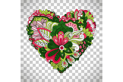 Floral heart shape with summer flowers