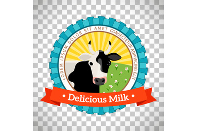 Fresh milk logo with cow