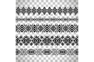 Horizontal seamless ethnic pattern set