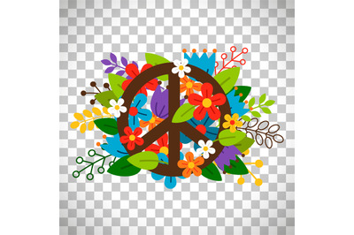 Peace symbol with flowers