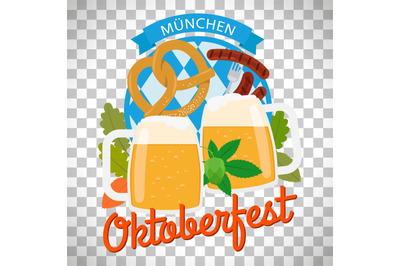 Oktoberfest poster on transparent background