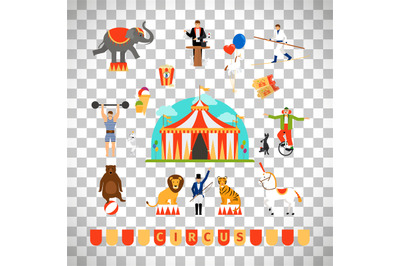 Circus and fun fair elements