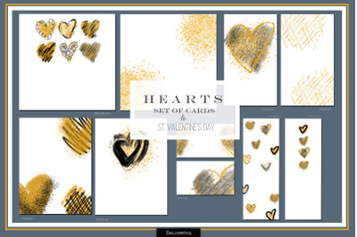 Hearts. Set of 10 cards #1