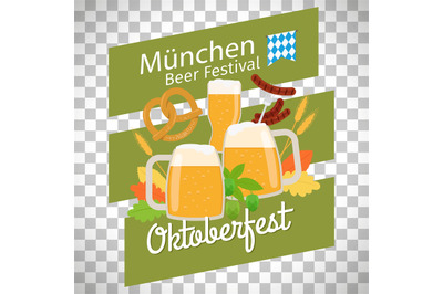 Oktoberfest poster on transparent background