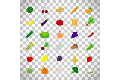 Vegetables and fruit icons