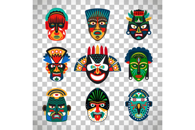 Tribal indian or african colorful masks