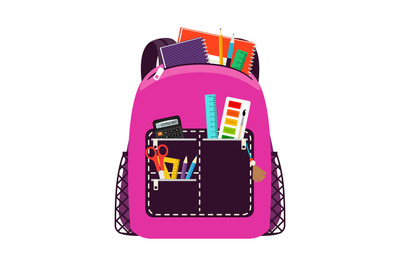 Children pink school bag pack
