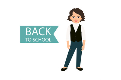 Back to school little girl icon