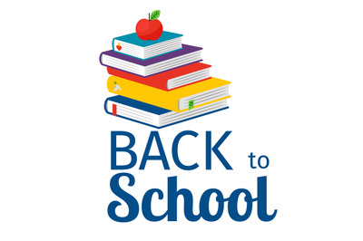 Back to school with books icon