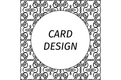 Card design with filigree linear art