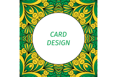 Card design with floral decorative ornament