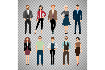 Casual office people on transparent background