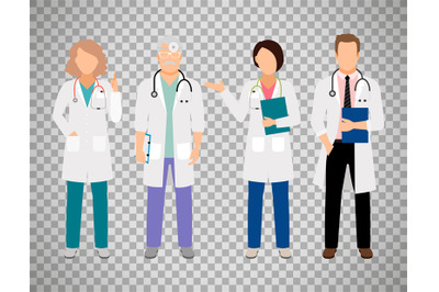 Medical doctors on transparent background