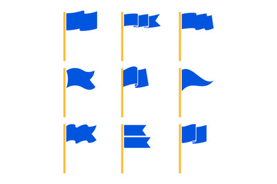 Markers or pointer blue flags set