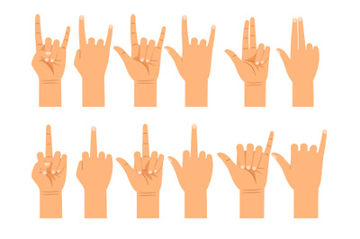 People hand signals different gestures