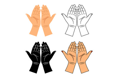 God pray blessed hands icons