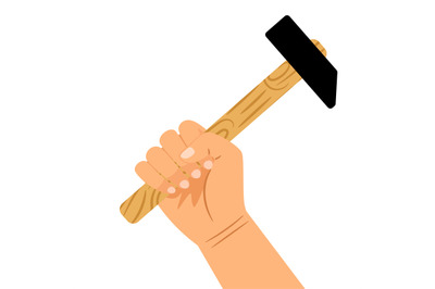 Hand with hammer icon