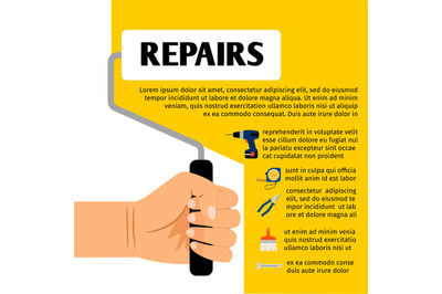 Repair tools poster design