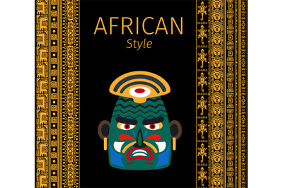 African yellow borders and mask design