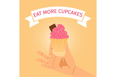 Eat more cupkakes poster design