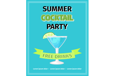 Summer cocktail party flyer