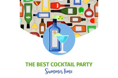 Summer time banner for cocktail bar