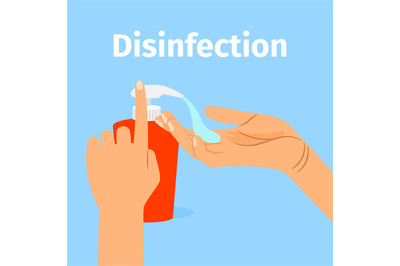 Disinfection concept.. Woman washing hands