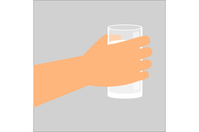 Hand holding glass with fresh milk