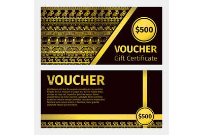 Voucher certificate golden template