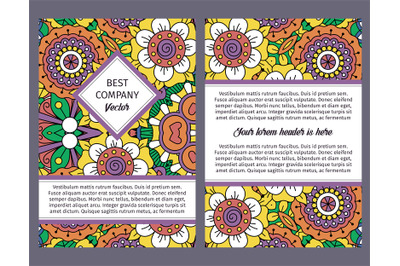 Brochure design with vintage floral pattern