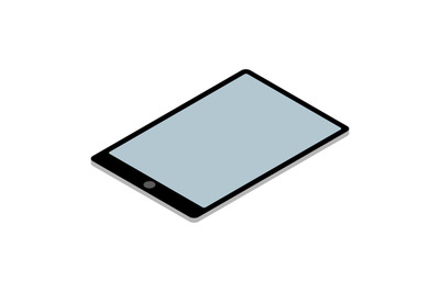 Tablet PC isometric isolated on white