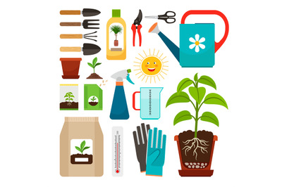 Houseplants and indoor gardening icons