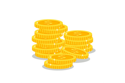 Stacks of golden coins