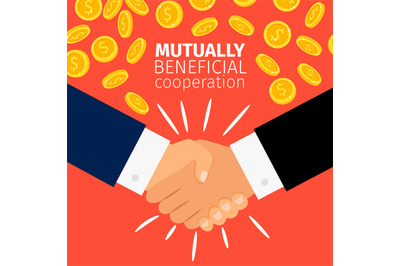 Cooperation concept, businessmen handshaking