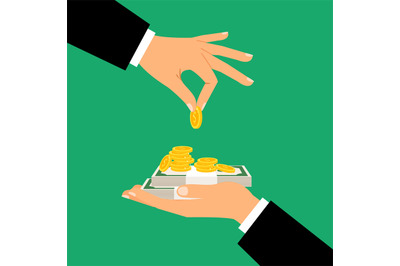 Businessman hands holding money