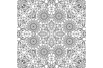 Doodle ornamental pattern with flowers