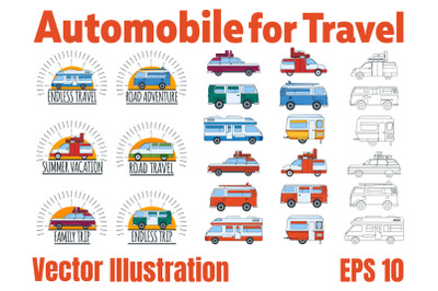 Set of Automobile for Travel.