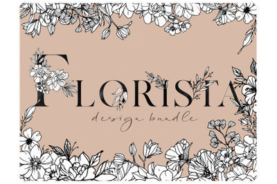 Floral Design Bundle - Monogram Letters