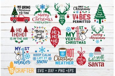 Merry Christmas and Winter Holiday Theme SVG DXF EPS crafter