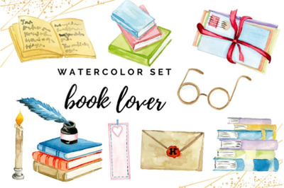 Waterolor Books and Candles