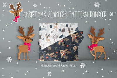 Christmas Seamless Pattern Reindeer