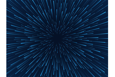 Warp stars. Fast movement, hyperspace moving stars in gravitational fi