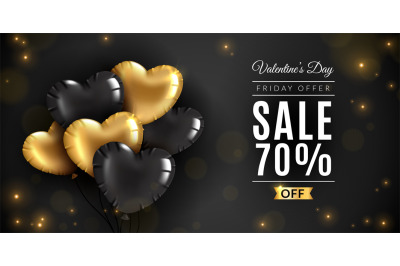 Valentines day sale. Romantic love&2C; saint vincent date offer banner wi