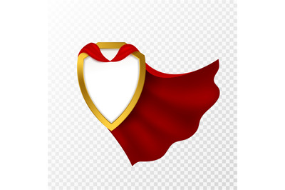 Red cape badge. Hero cloak&2C; mantle carnival super clothes with blank s