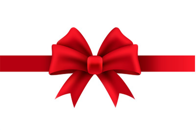 Gift bow. Red ribbon for present package decoration christmas or weddi