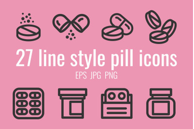 27 line style pill icons