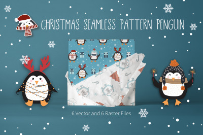 Christmas Seamless Pattern Penguin