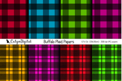 Buffalo Plaid Papers Digital Scrapbooking Paper Pack