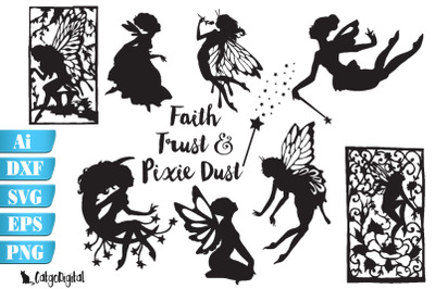 Fairy Silhouettes with Quote