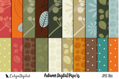 Autumn Digital Papers Scrapbooking Paper Pack